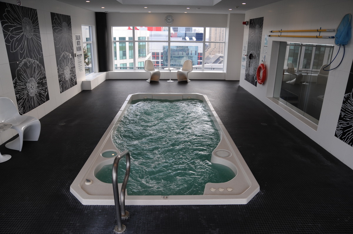 Commercial hot tub installation