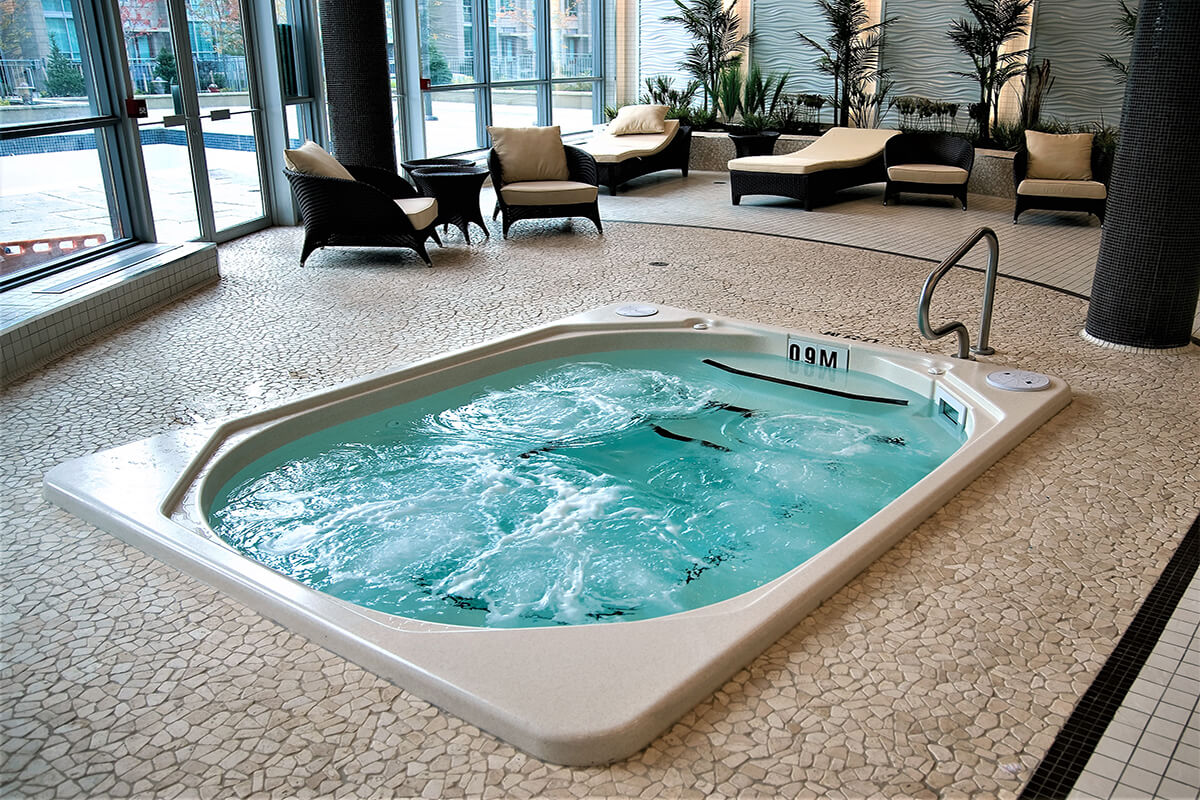 Commercial hot tub installation
