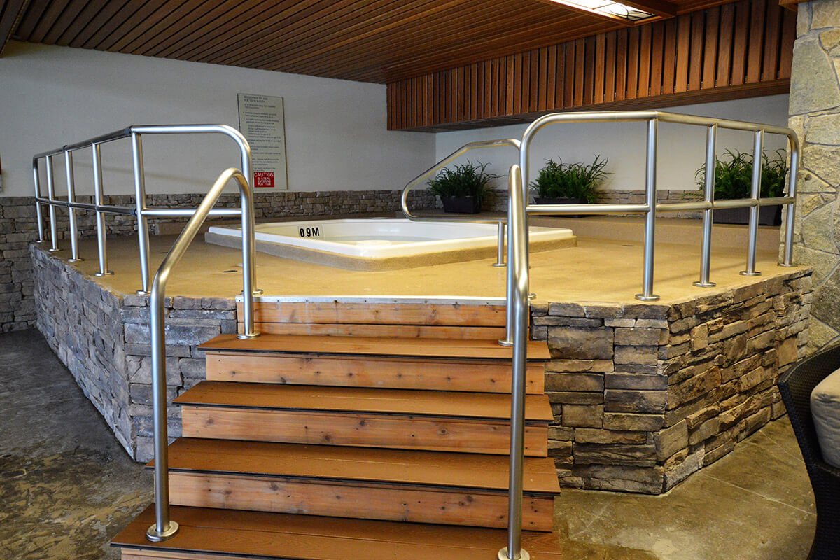 Commercial hot tub installation