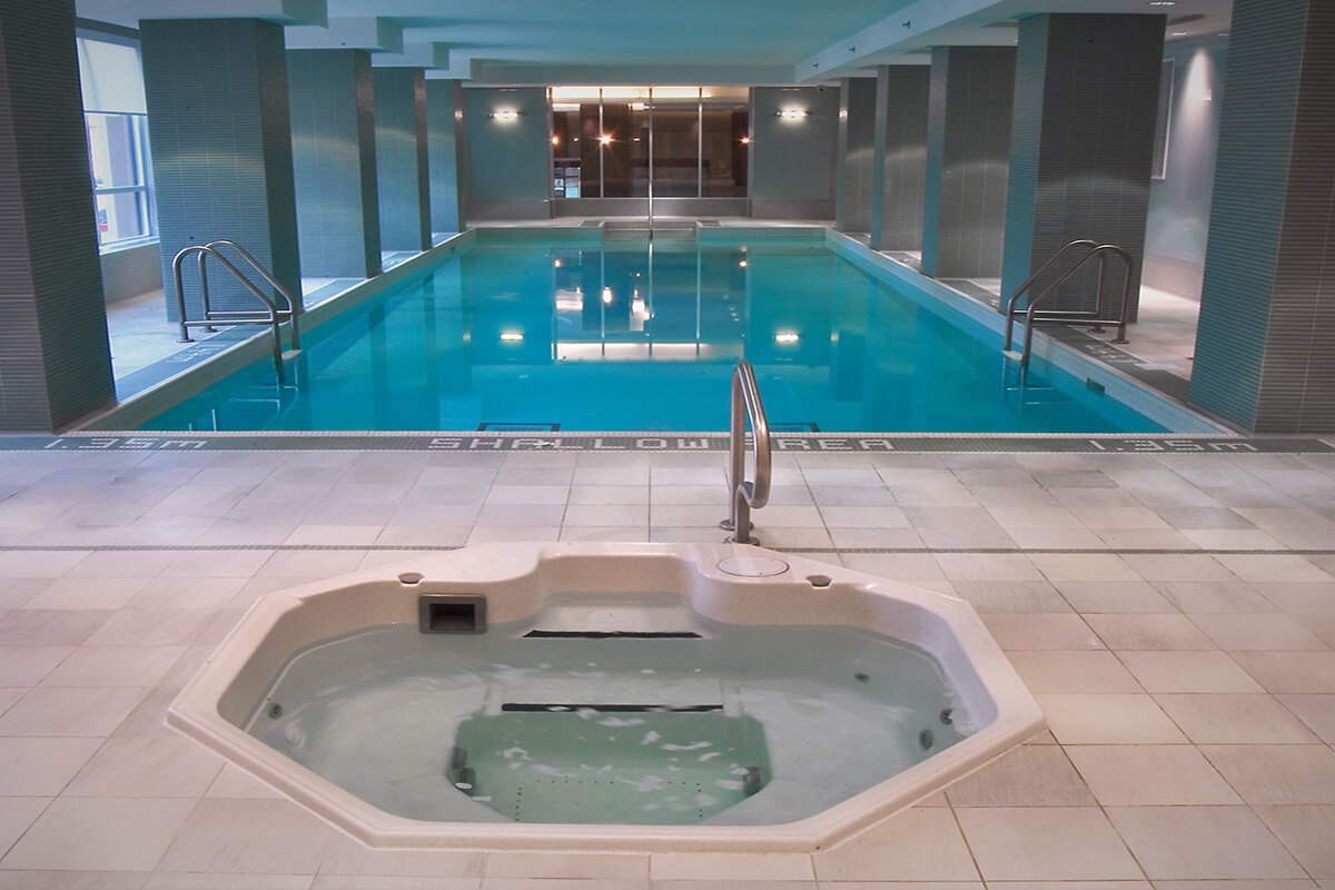Commercial hot tub installation