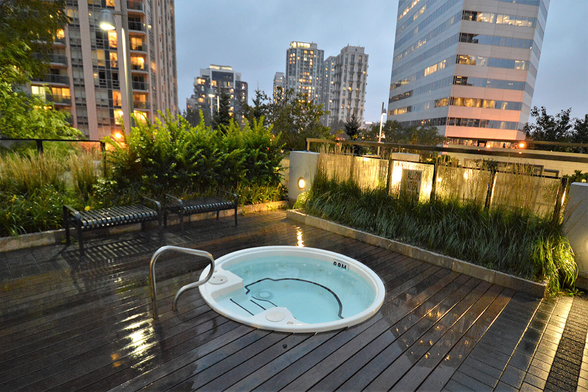 Commercial hot tub installation