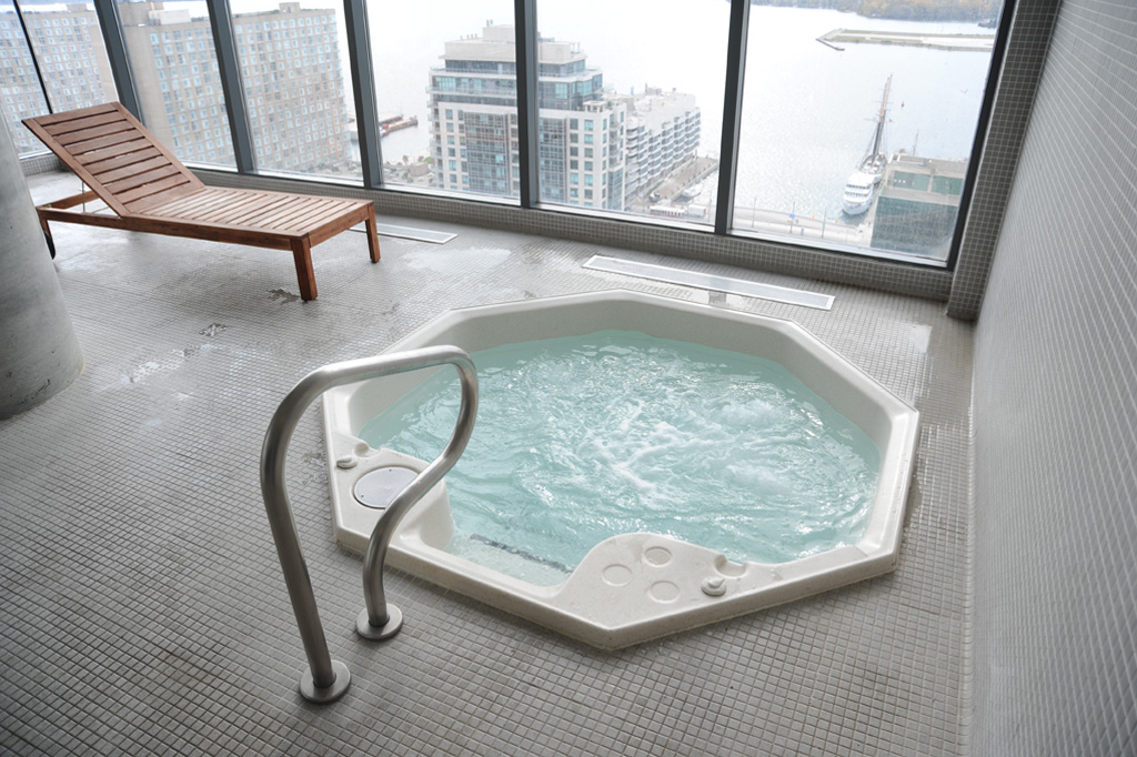 Commercial hot tub installation