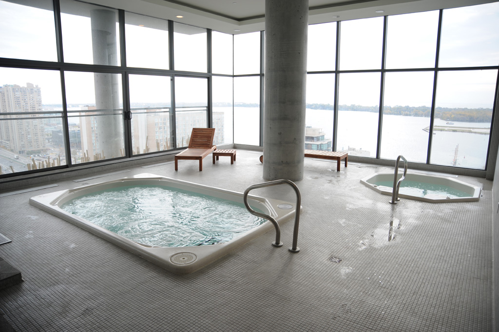 Commercial hot tub installation