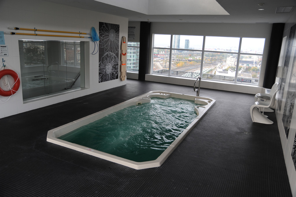 Commercial hot tub installation